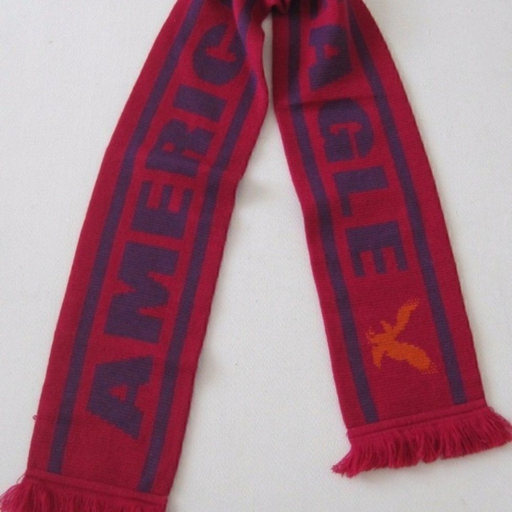 AMERICAN EAGLE Scarf Knitted Mens Womens Spell Out